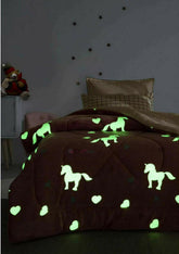 Glow in The Dark Radium Blanket for Kids Super Soft & Warm Glowing Blanket for Toddler All Seasons Baby Blanket Horse with Heart Theme (50Inch)